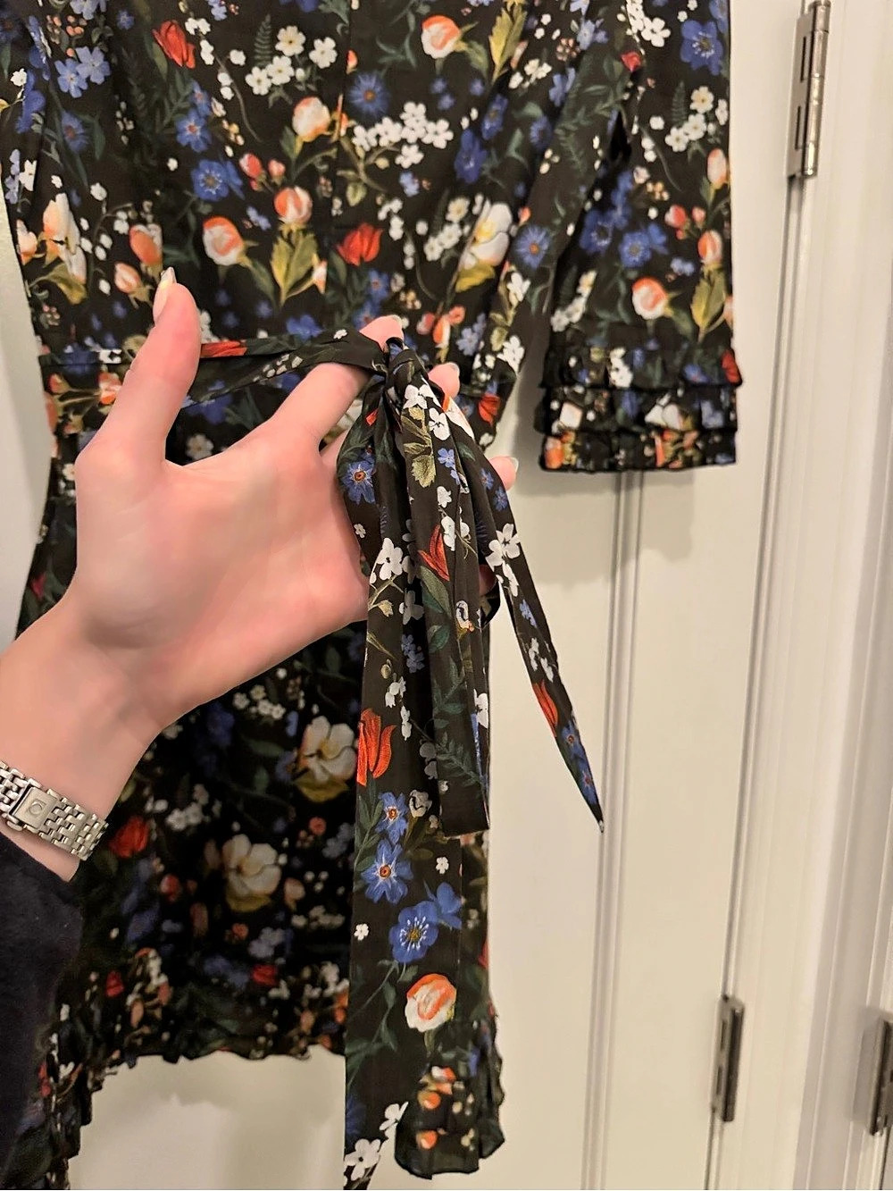 The Vampires Wife Floral Mini Dress in Black & Blue Like New - Picture 5 of 5